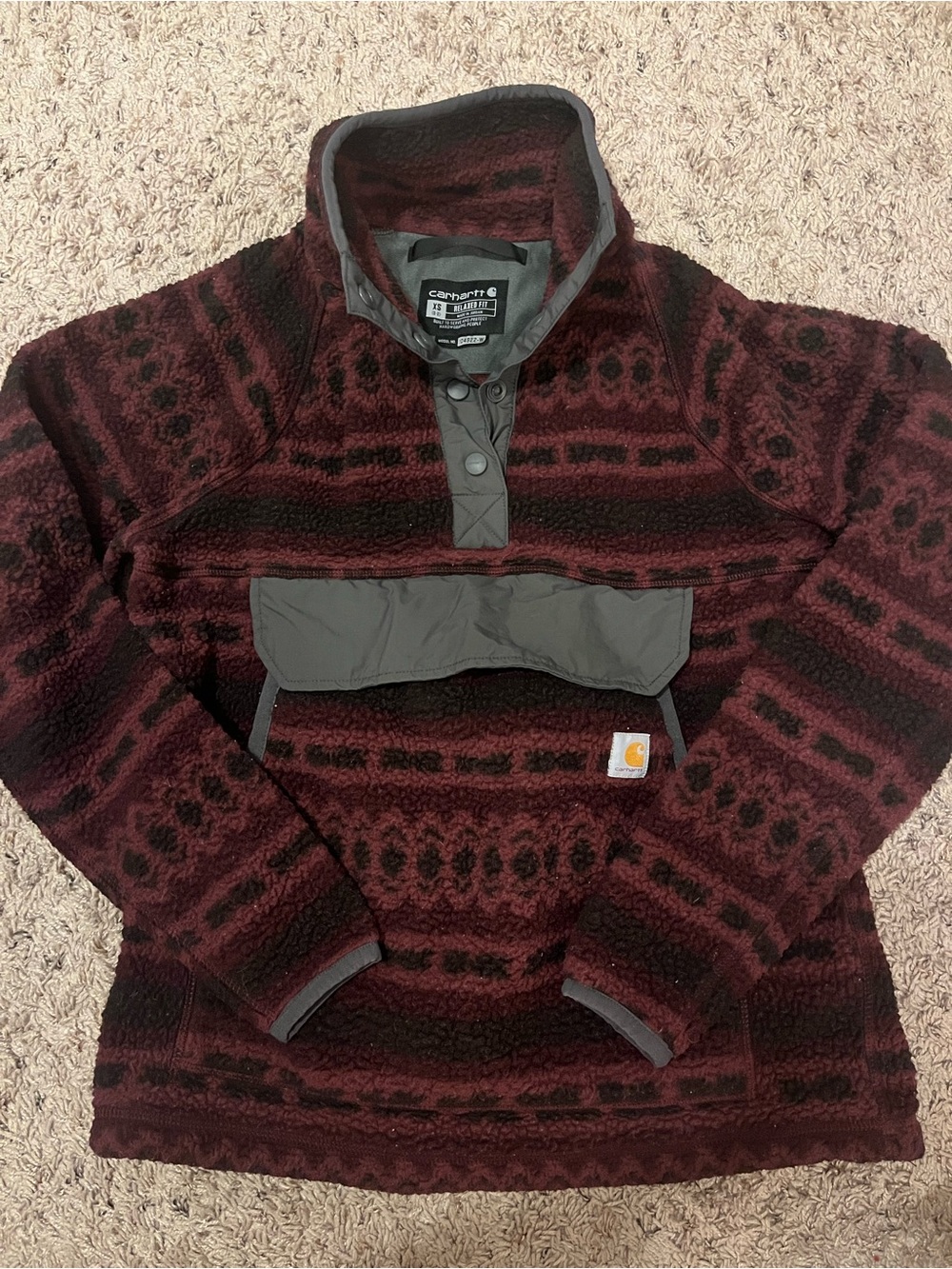 Carhartt Women’s Maroon Fleece Pullover Jacket